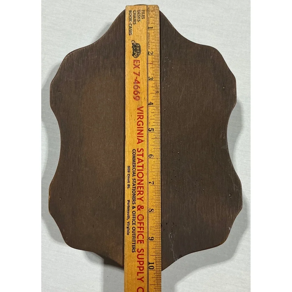 Vintage Wooden 12 Spoon Display Rack Wall Mount Collector Shelf Brown Wood